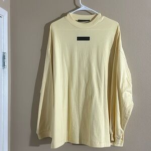 NEW Essentials Fear Of God Long Sleeve Shirt (Oversized) - Yellow - Size: S